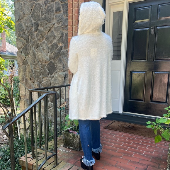 23 Boho Hooded Soft Furry Open Cardigan with pockets - Picture 3 of 5